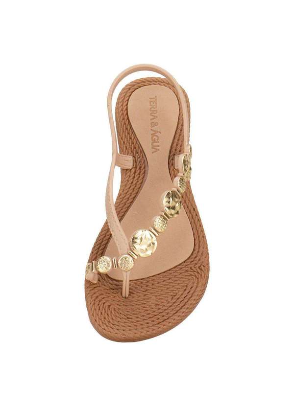 Terra & Agua - Sandália Feminina Flat Terra & Água 260113 Bege 4