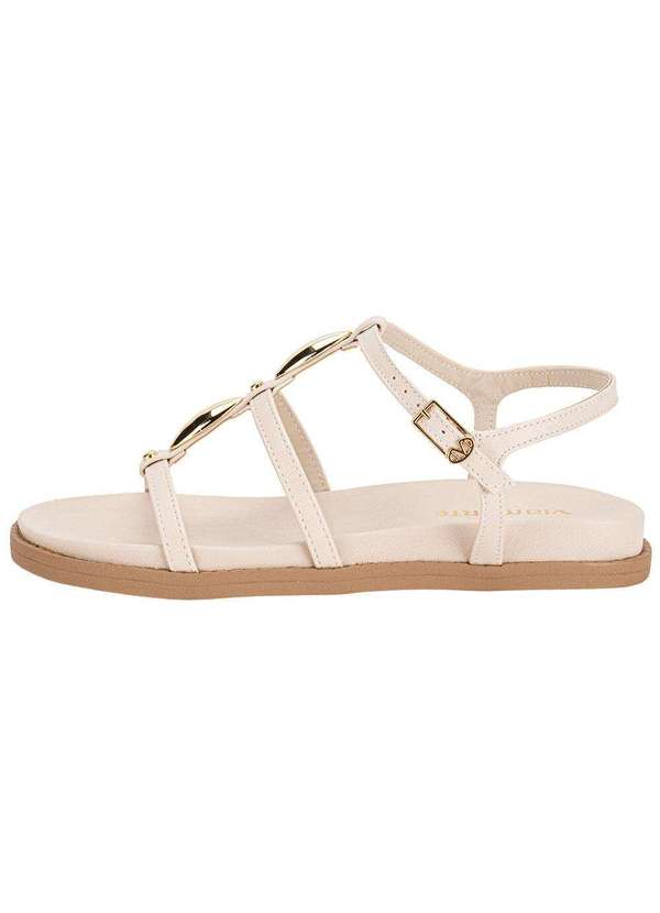 Via Marte - Sandália Feminina Flat Via Marte 107031 Bege 2