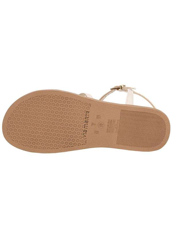 Via Marte - Sandália Feminina Flat Via Marte 107031 Bege 4