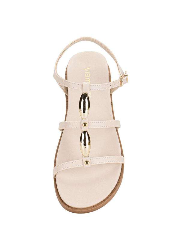 Via Marte - Sandália Feminina Flat Via Marte 107031 Bege 5