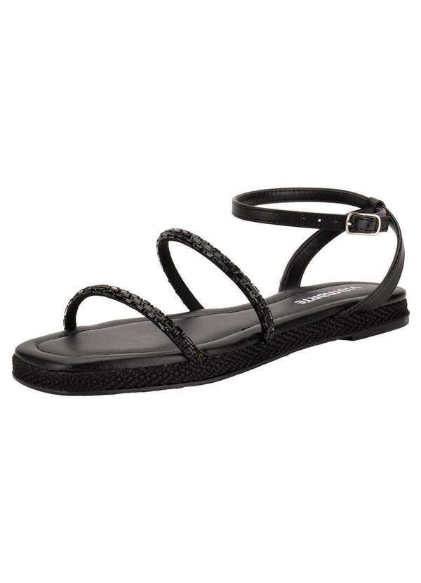 Via Marte - Sandália Feminina Flat Via Marte 110007 - Preto