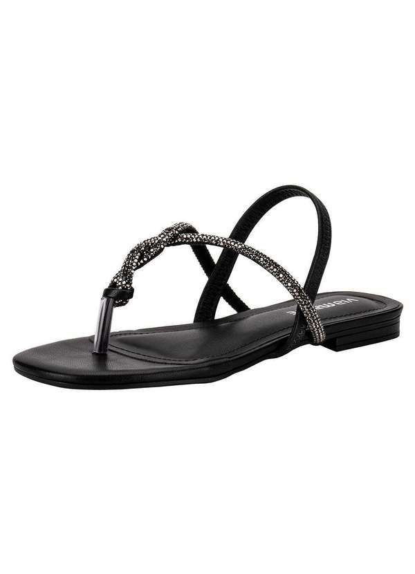 Via Marte - Sandália Feminina Flat Via Marte 113008 - Preto