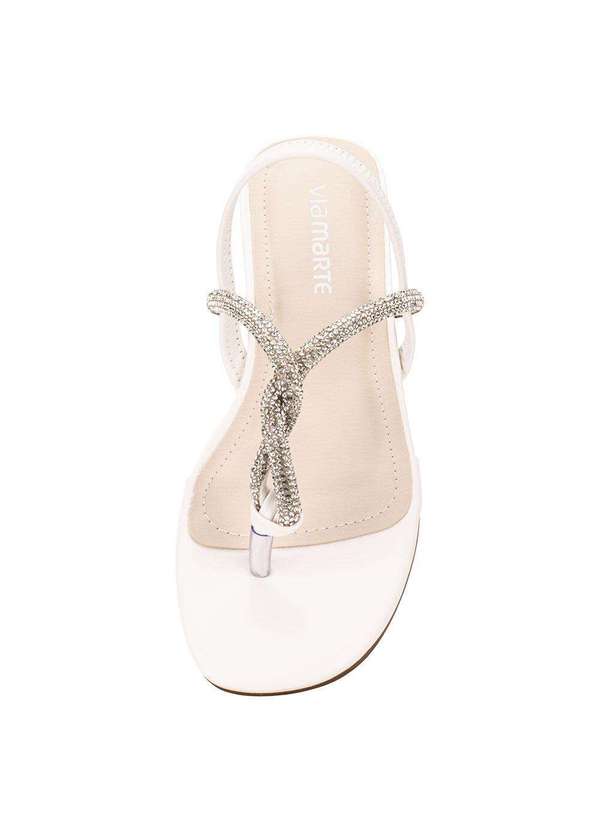 Sandália Feminina Flat Via Marte 113008 Branco Clovis Calcados