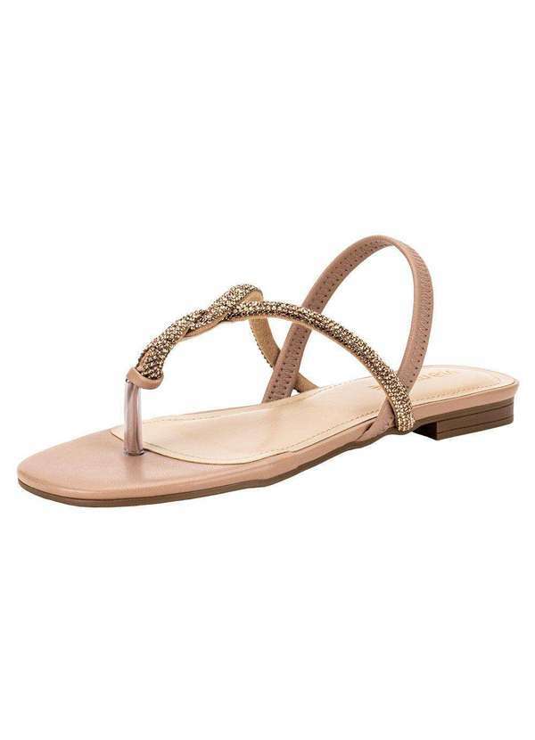 Via Marte - Sandália Feminina Flat Via Marte 113008 - Bege