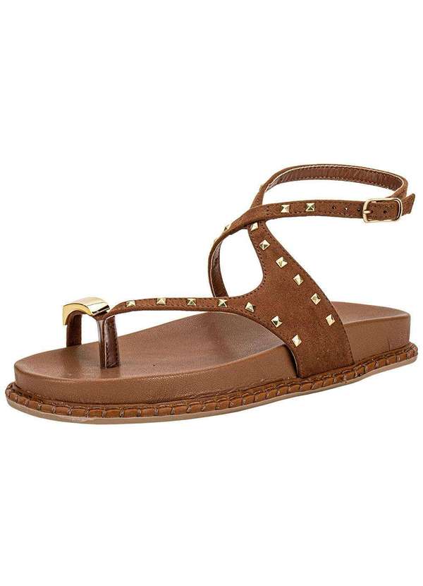 Via Marte - Sandália Feminina Flat Via Marte 315003 Caramelo