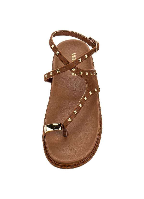 Via Marte - Sandália Feminina Flat Via Marte 315003 Caramelo 5