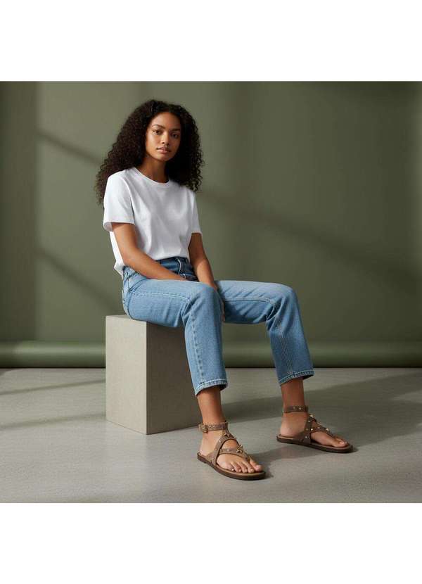 Via Marte - Sandália Feminina Flat Via Marte 329004 Taupe 2