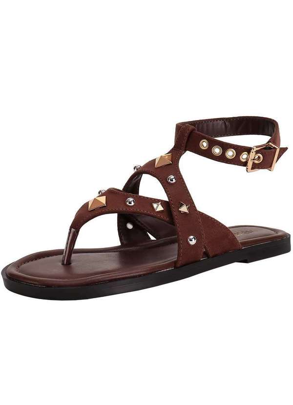 Via Marte - Sandália Feminina Flat Via Marte 329004 Chocolate