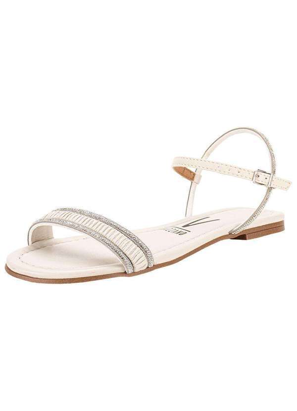 Vizzano - Sandália Feminina Flat Vizzano 62351702 - Marfim