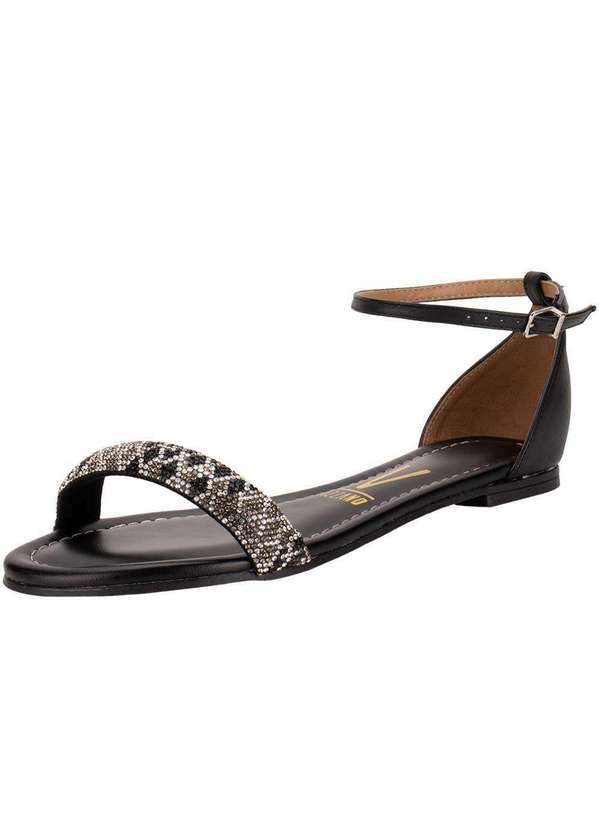 Vizzano - Sandália Feminina Flat Vizzano 62351704 - Preto