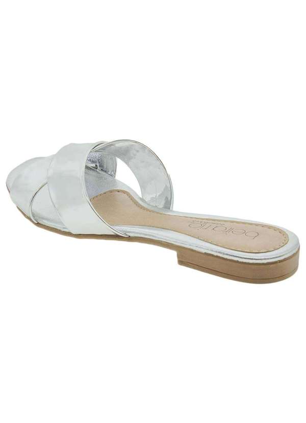 Beira Rio - Sandália Feminina Rasteira Beira Rio - 8328104 - Prata 3