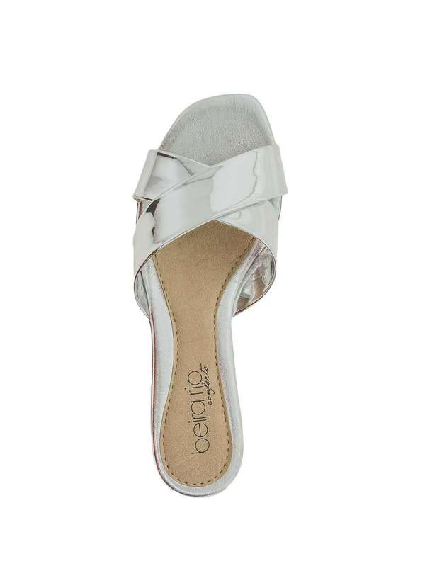 Beira Rio - Sandália Feminina Rasteira Beira Rio - 8328104 - Prata 5