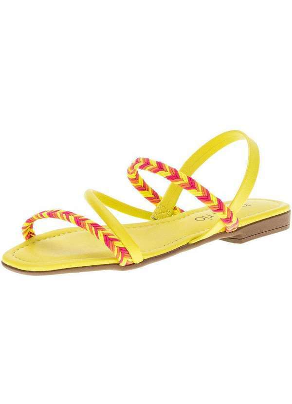 Beira Rio - Sandália Feminina Rasteira Beira Rio - 8431207 - Amarelo