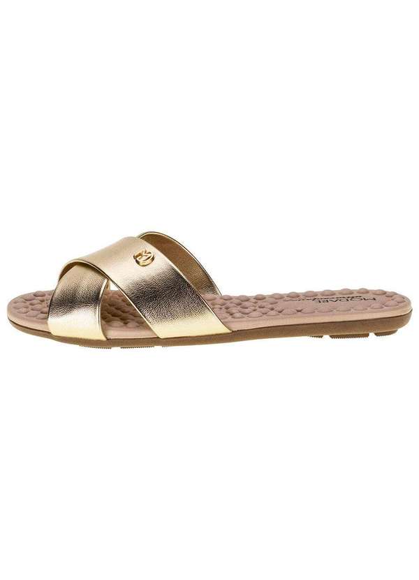 Modare - Sandália Feminina Rasteira Modare - 7163105 - Ouro 2