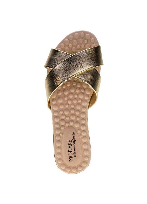 Modare - Sandália Feminina Rasteira Modare - 7163105 - Ouro 5