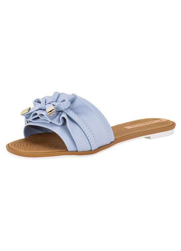 Moleca - Sandália Feminina Rasteira Moleca - 5297446 - Azul 01