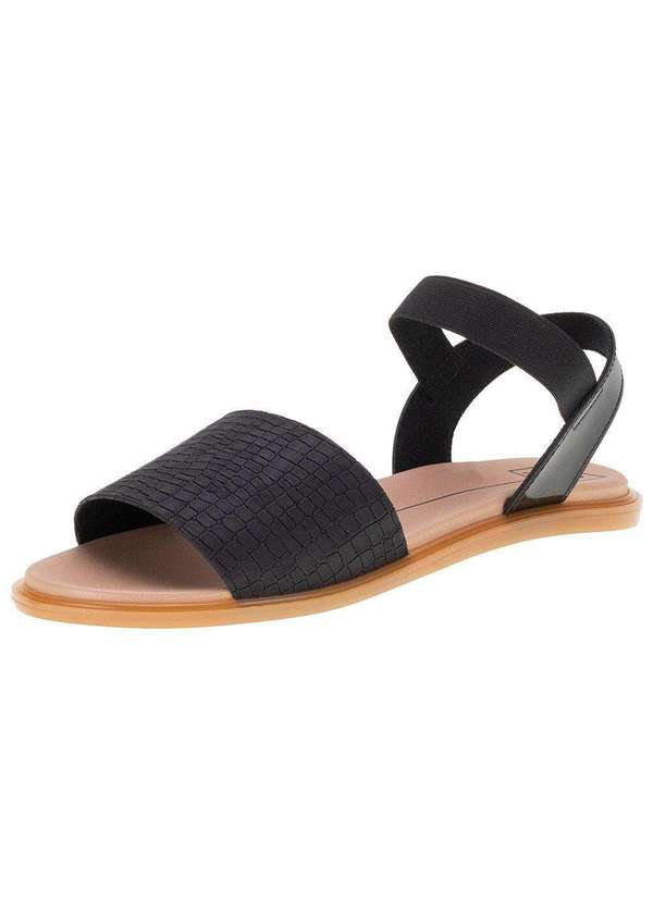Moleca - Sandália Feminina Rasteira Moleca - 5450111 - Preto/Croco 1