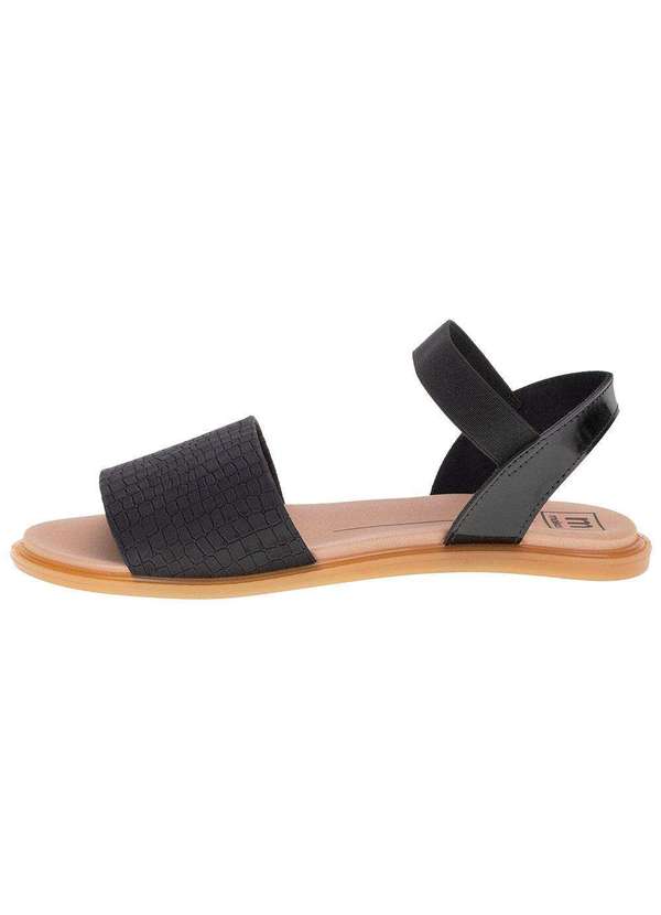 Moleca - Sandália Feminina Rasteira Moleca - 5450111 - Preto/Croco 2
