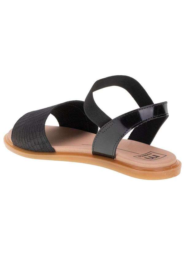 Moleca - Sandália Feminina Rasteira Moleca - 5450111 - Preto/Croco 3