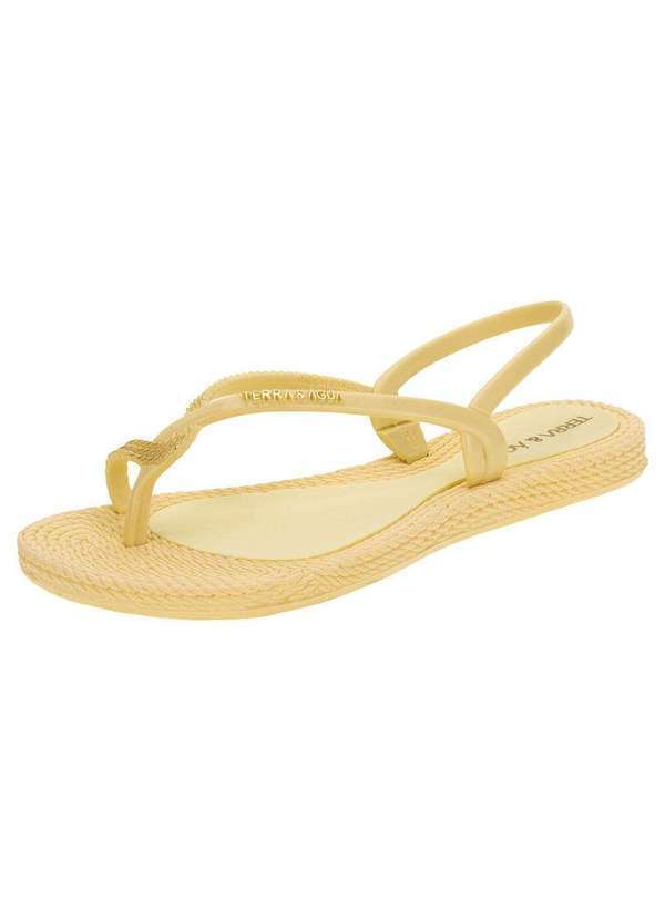 Terra & Agua - Sandália Feminina Rasteira Terra & Água - 260100 - Amarelo 01