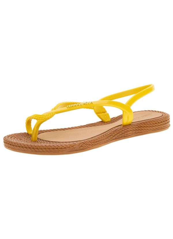 Terra Agua Sandália Feminina Rasteira Terra Água 260100 Amarelo 03
