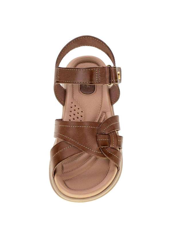 Pegada - Sandália Feminina Salto Baixo Pegada - 232804 - Castanho 5