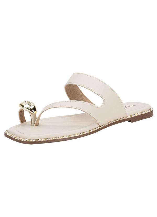 Moleca - Tamanco Feminino Flat Moleca 8506209 - Marfim 1