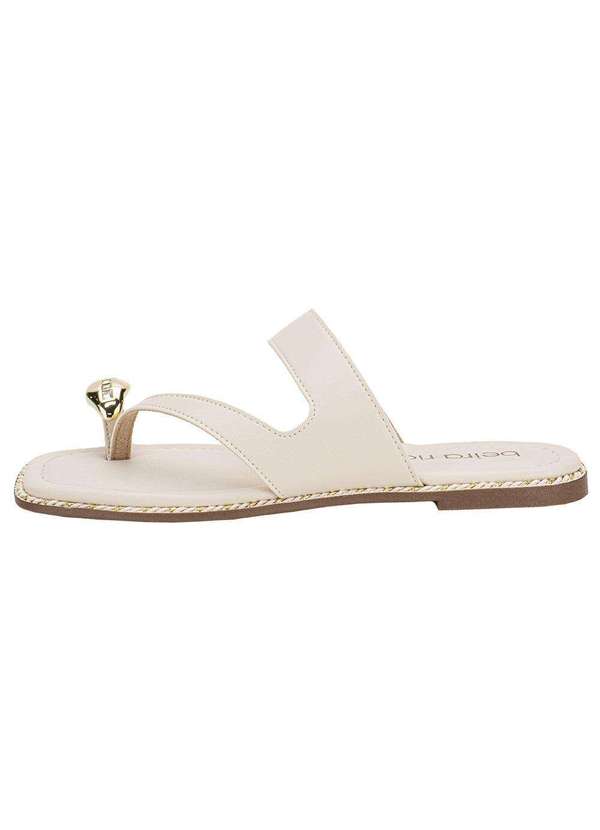 Moleca - Tamanco Feminino Flat Moleca 8506209 - Marfim 2