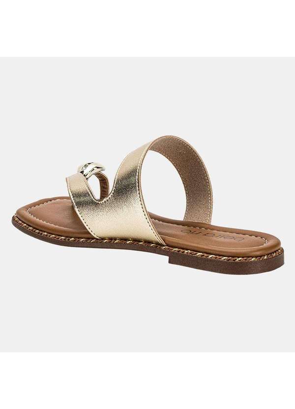 Moleca - Tamanco Feminino Flat Moleca 8506209 Ouro 3