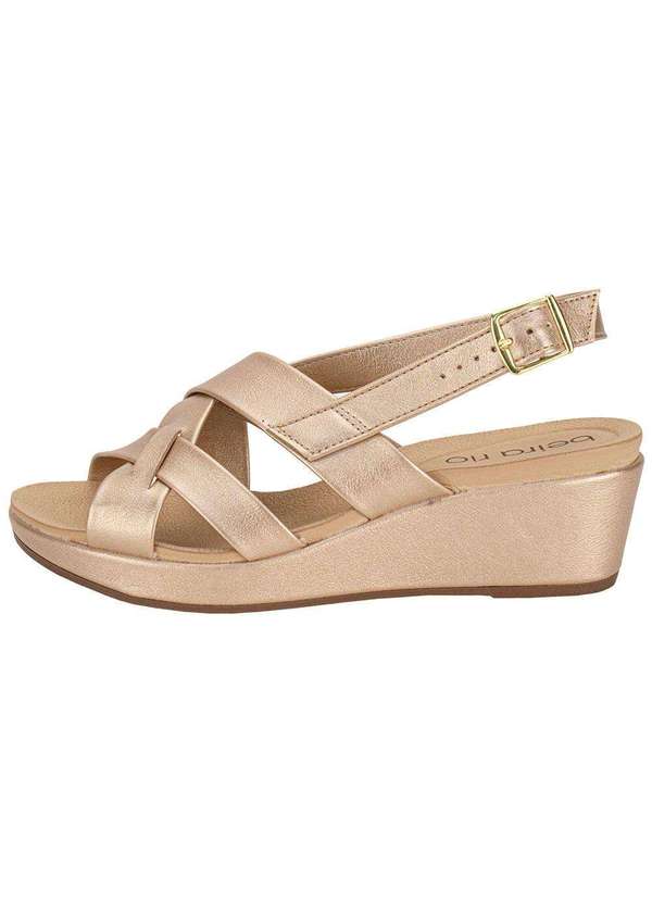 Beira Rio - Sandália Feminina Anabela Beira Rio 8381322 Ouro 2