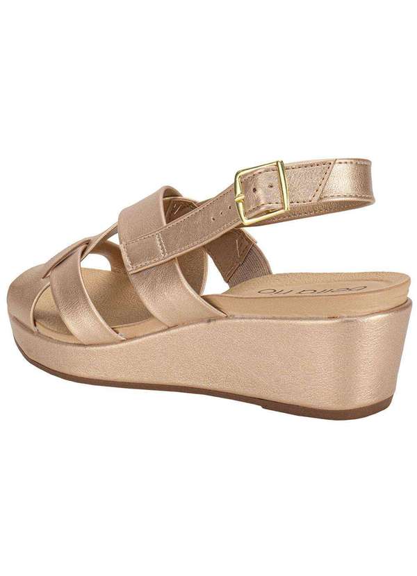 Beira Rio - Sandália Feminina Anabela Beira Rio 8381322 Ouro 3