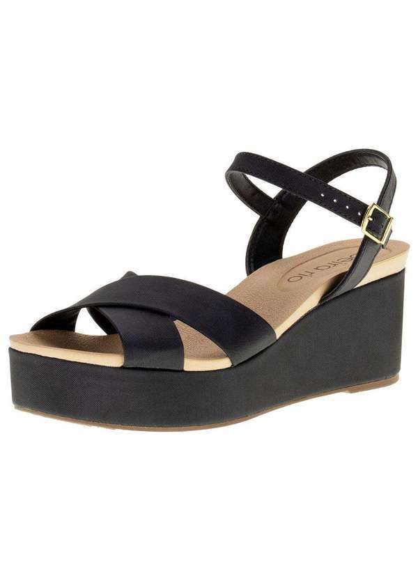 Beira Rio - Sandália Feminina Anabela Beira Rio - 8407103 - Preto 01