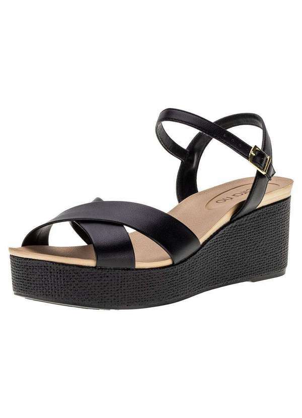 Beira Rio - Sandália Feminina Anabela Beira Rio - 8407103 - Preto 02