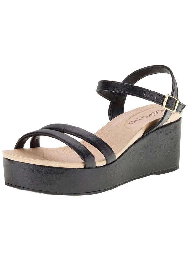 Sandália Feminina Anabela Beira Rio 8407121 Preto Clovis