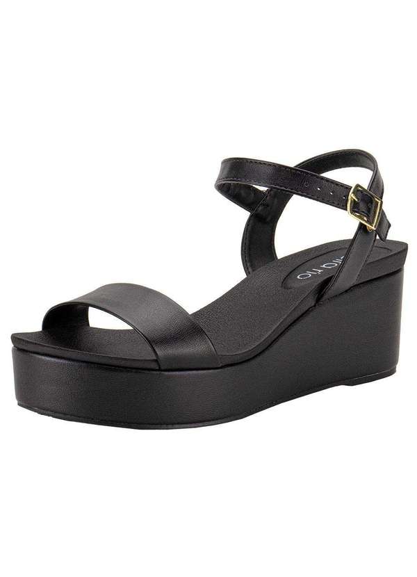 Beira Rio - Sandália Feminina Anabela Beira Rio 8407135 - Preto