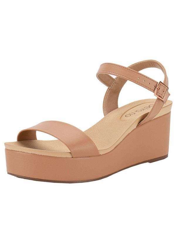 Beira Rio - Sandália Feminina Anabela Beira Rio 8407135 - Salmão