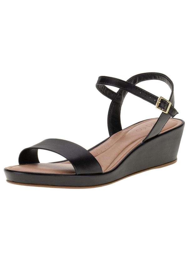 Beira Rio - Sandália Feminina Anabela Beira Rio - 8457308 - Preto 01