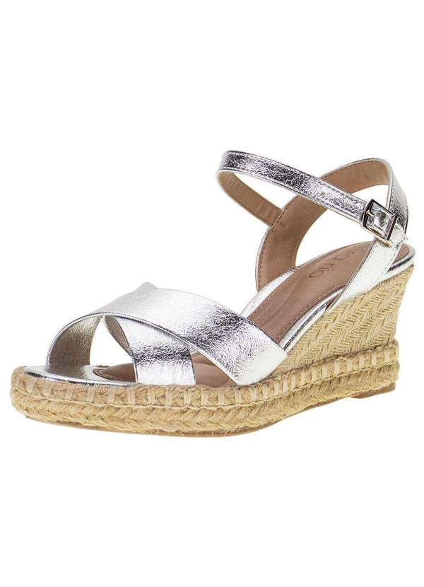 Beira Rio - Sandália Feminina Anabela Beira Rio - 8486208 - Prata