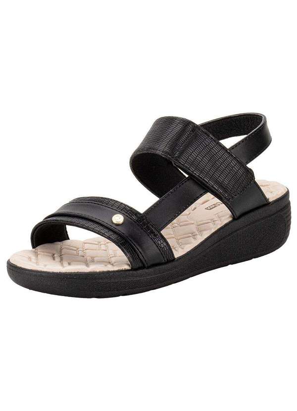 Comfortflex - Sandália Feminina Anabela Comfortflex 2488404 - Preto