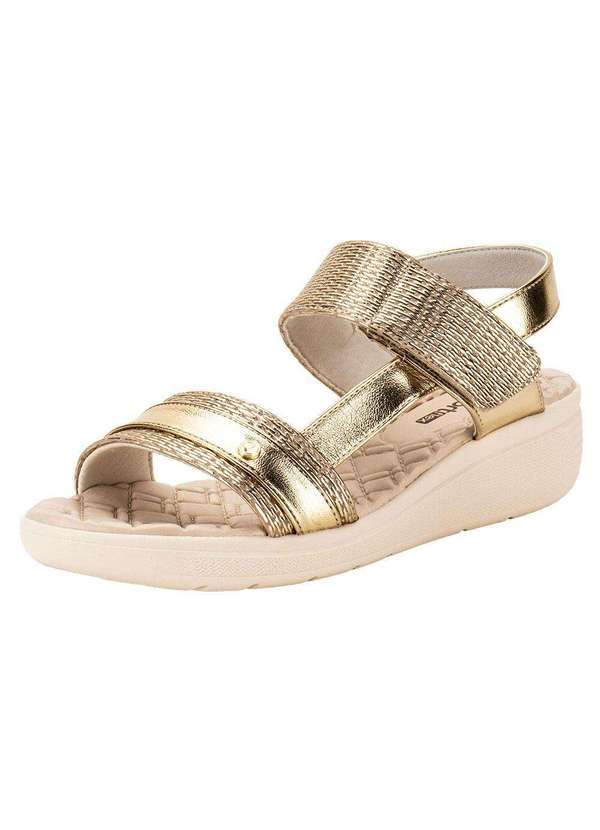 Comfortflex - Sandália Feminina Anabela Comfortflex 2488404 - Ouro