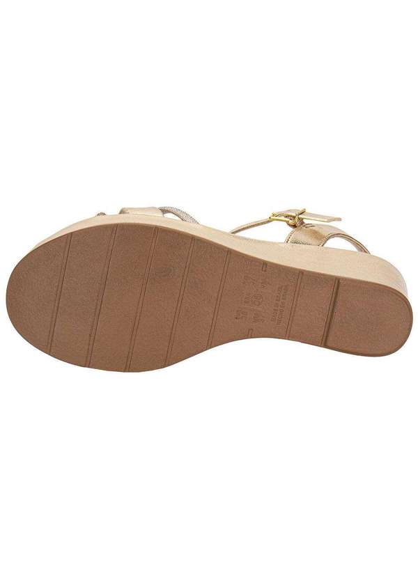 Comfortflex - Sandália Feminina Anabela Comfortflex 2553406 Ouro 4