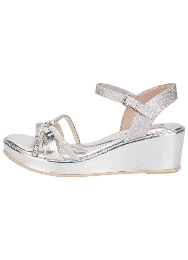 Comfortflex - Sandália Feminina Anabela Comfortflex 2553406 Prata 2