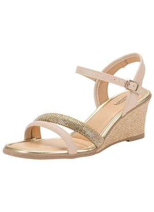 Sandália Feminina Anabela Mississipi Mb893 Bege Clovis Calcados