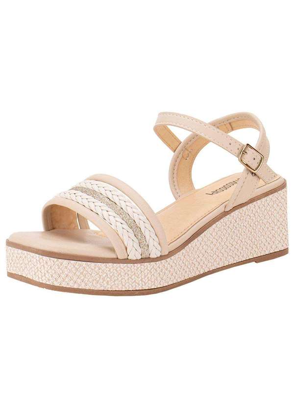 Sandália Feminina Anabela Mississipi Mc111 Marfim Clovis Calcados