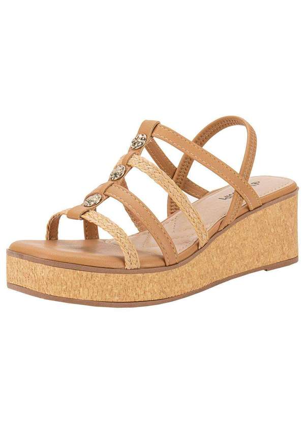 Mississipi - Sandália Feminina Anabela Mississipi Mc382 - Caramelo