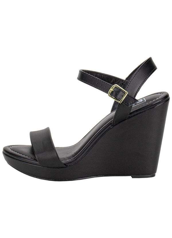 Moleca - Sandália Feminina Anabela Moleca 54111502 Preto 2