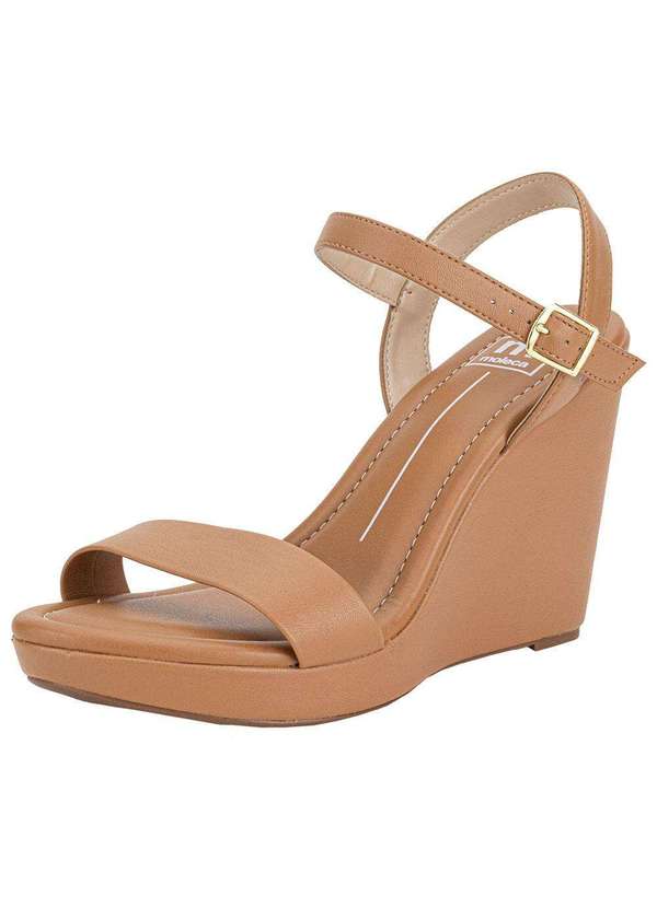 Moleca - Sandália Feminina Anabela Moleca 54111502 Camel 1