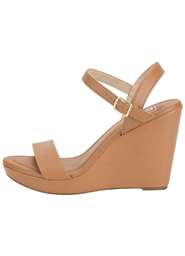 Moleca - Sandália Feminina Anabela Moleca 54111502 Camel 2