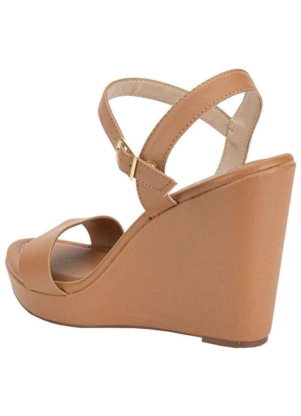 Moleca - Sandália Feminina Anabela Moleca 54111502 Camel 3