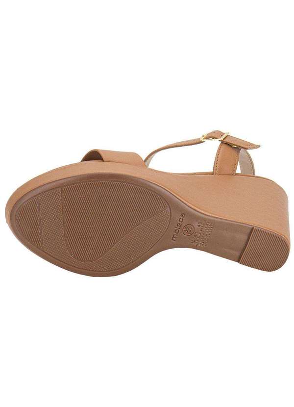 Moleca - Sandália Feminina Anabela Moleca 54111502 Camel 4